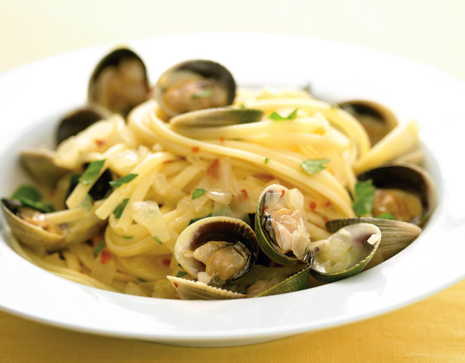 Linguine vongole e olio allo zenzero