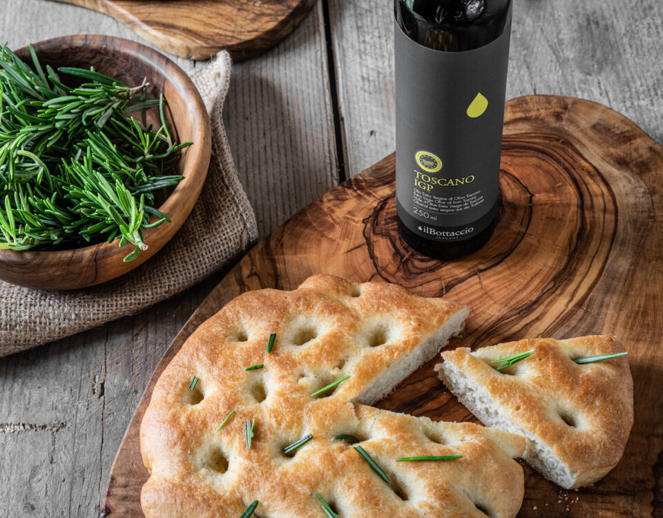 Focaccia Toscana con Olio Extravergine Toscano I.G.P. e rosmarino
