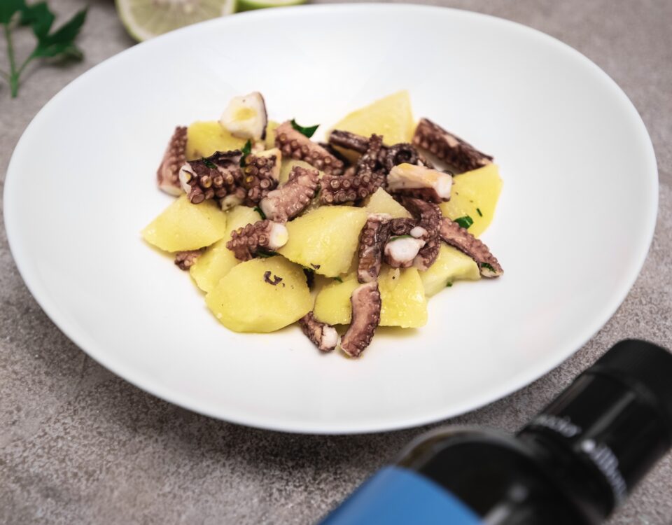 Polpo e patate con Olio Extravergine Tutto Leccino Toscano