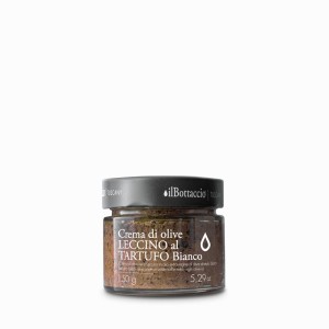 Leccino black olives cream with white truffle with Tuscan extra virgin olive oil